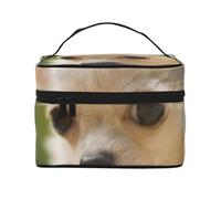 Muso di cane Chihuahua bianco, borsa da viaggio per il trucco da donna, grande organizer per cosmetici