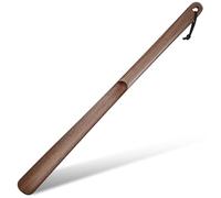 muso wood Calzascarpe in legno di noce, con manico lungo per anziani, 50 cm, per anziani e donne incinte