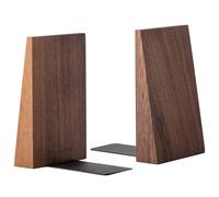 Muso Wood Fermalibri in legno ispessito per libri pesanti, creativo decorativo antiscivolo fatto a mano in legno di noce estremità per scaffali