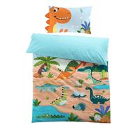 MUSOLEI Copripiumino dinosauro 120 x 150 cm, per bambini e ragazzi, biancheria da letto singolo, in microfibra, con chiusura lampo, stampa 3D, per regali, feste, compleanni, con federa (40 x 60 cm)
