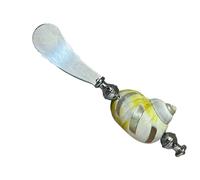 Musschel Pearl Snail Fork - Cosan per retrò in acciaio inox per agitare, forcina per lattuga da 16 cm con manico in ciotola naturale e, caffè
