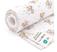 Mussola di Cotone al Metro Tessuto Mussolina Leggero per Cucito | Stoffa morbida per Cucire Copertina Runner Tavolo Abito Estivo Bimbi Accessori Oeko Tex 1 M x 160 cm Sogni d'orsetto
