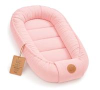 Mussola Riduttore lettino neonato - 90x50 cm baby nest trasportabile per neonati nido culla pod cocoonababy babynest antisoffoco Rosa cipria