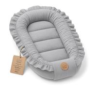 Mussola Riduttore lettino neonato - 90x50 cm baby nest trasportabile per neonati nido culla pod cocoonababy babynest antisoffoco Grigio