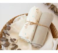 Kiokids Set 2 Mussole Paperelle Beige 120x120cm
