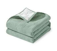Mussole Swaddle Bambini, Coperta in Mussola per Neonato, Copertine Cotone Morbido Unisex (Verde)
