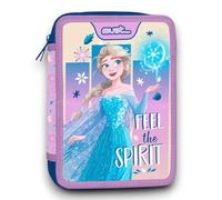 must... Astuccio Scuola Frozen 2 Scomparti Zip Cerniere completo di Colori e Penne, Astuccio Doppio 2 Scomparti Frozen Bambina Pieno, 31 pezzi Accessori Scuola, Rosa 21x15x5 cm