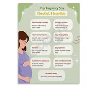 Must Know Early Pregnancy Care Information Educational Canvas Print for Doctors Office(Framed,12x18inch(30x45cm))