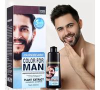 Mustache & Beard Dye per Capelli Grigi a Nero in 5 Minuti, Shampoo da Dye Naturale per Barba 200 ml