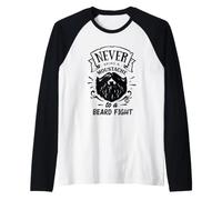 Mustache Beard Fight Maglia con Maniche Raglan