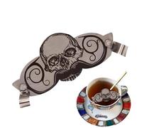 Mustache Guard - Cup Guard | Drink Guard | Stainless Steel Skull Design Mustache Protector for Cup Decorative Innovative Drinking Supplies Mustache Cup Guard for Coffee Mugs, Beer Cups & Teacup