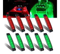 MUSTACT 10 Pezzi Luce di Navigazione per Barche, 12V Impermeabile Luci di Navigazione Marine Boat Yacht Luce a LED Lampada di Prua Laterale per luci di Prua e di Poppa, luci per Kayak (rosso+verde)