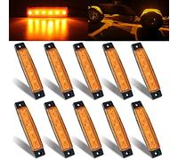 MUSTACT 10 Pezzi Luci di posizione laterali indicatori per rimorchio,24V luce LED rock sottoscocca auto neon decorazione Illuminazione universali impermeabile, camion, bus (giallo)