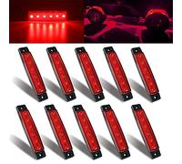 MUSTACT 10 Pezzi Luci di posizione laterali indicatori per rimorchio,24V luce LED rock sottoscocca auto neon decorazione Illuminazione universali impermeabile, camion, bus (rosso)