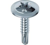 Mustad: 500 viti Drillex® Autoperforanti, Testa Fungo Flangiata Larga, 4.2x16 mm, Zincate Bianche