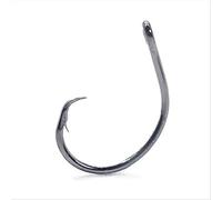 Mustad Classic 39944 - Gancio a cerchio per tonno, pesce gatto, basso e molto altro ancora, confezione da 50, colore: Nero nichel