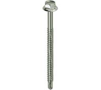 Mustad VITI ESAGONALI KOVERVIT DX PERFORANTI 6,3x120 mm 100 PEZZI CHROMITING® CON COLLARE