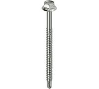 Mustad VITI ESAGONALI KOVERVIT DX PERFORANTI 6,3x150 mm 100 PEZZI CHROMITING® CON COLLARE