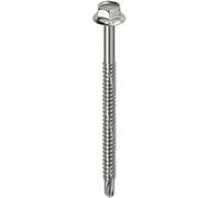 Mustad VITI ESAGONALI KOVERVIT DX PERFORANTI 6,3x160 mm 100 PEZZI CHROMITING® CON COLLARE