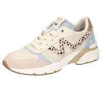 MUSTANG 1512-302, Scarpe Basse con Lacci Donna, Beige Azzurro, 41 EU