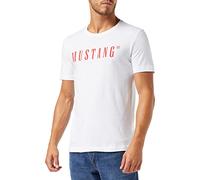 MUSTANG Alex C Logo Tee Maglietta, Bianco (General White 2045), L Uomo
