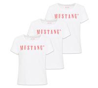 MUSTANG Maglietta Donna 3 Pezzi - Alma, Cotone, Collo Rotondo, Logo