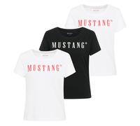 MUSTANG Maglietta Donna 3 Pezzi - Alma, Cotone, Collo Rotondo, Logo