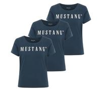 MUSTANG Maglietta Donna 3 Pezzi - Alma, Cotone, Collo Rotondo, Logo