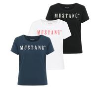 MUSTANG Maglietta Donna 3 Pezzi - Alma, Cotone, Collo Rotondo, Logo