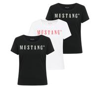MUSTANG Maglietta Donna 3 Pezzi - Alma, Cotone, Collo Rotondo, Logo