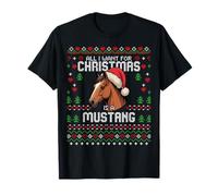 Mustang - Maglione Natalizio con Cavallo Maglietta