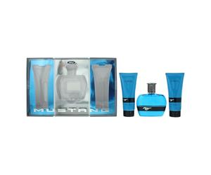 MUSTANG MUSTANG BLU - Set regalo da 100 ml + pallone dopobarba da 100 ml + capelli e lavaggio del corpo da 100 ml