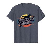 Mustang Power School Spirit Retro Tramonto Stampede Rally Maglietta, Uomo, Pervinca, 4XL