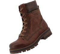 MUSTANG - Stivaletti cognac con tacco a sgancio basso con lacci e zip laterale, marrone, 37 EU