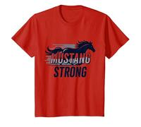 Mustang Strong School Spirit Potente Stallion Pride Maglietta, Bambini, Rosso, 4 Anni