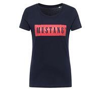 Mustang Alina C Logo Tee T-Shirt, Blue Nights, XS Donna