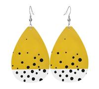 (Mustard Yellow And Black) Orecchini Divertenti Pendenti Moda Orecchini In Pelle Per Tutti I Giorni Feste