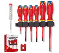 Mustbau 9 Pezzi Cacciavite Isolato 1000V Professionale da Elettricista VDE - A Taglio, Croce, Esagonale ed Elettrico