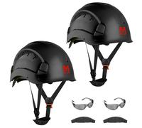 Mustbau Casco da costruzione e casco protettivo EN397 - Casco protettivo con visiera anti-appannamento | per caschi da costruzione adulti | Casco da lavoro in ABS resistente | 53-63 cm regolabile