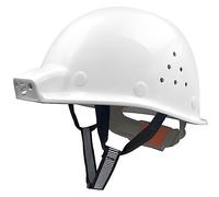 Mustbau Casco da Lavoro con Illuminazione LED, Elmetto Antinfortunistica da Costruzione Ricaricabile via USB, 2 Modalità di Illuminazione, Fascia Regolabile da 53 a 62 cm - Bianco