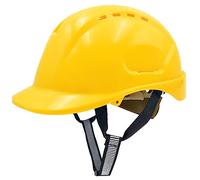 Mustbau Casco da Lavoro EN397, Elmetto Antinfortunistica da Costruzione con Cinturino a 6 Punti, 52 a 66cm Fascia Regolabile, Casco Altamente Traspirante per Uomini, Donne - Giallo