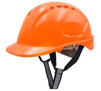 Mustbau Casco da Lavoro EN397, Elmetto Antinfortunistica da Costruzione con Cinturino a 6 Punti, 52 a 66cm Fascia Regolabile, Casco Altamente Traspirante per Uomini, Donne - Arancione