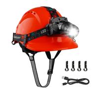 Mustbau Casco di sicurezza Cappello rigido con lampada frontale a LED 53-63cm