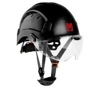 Mustbau Casco di Sicurezza EN397, Cappello Rigido con Banda Assorbente e Visiera, Casco Regolabile da 53 a 63cm, Materiale ABS Resistente Per Uomini Donne - Nero