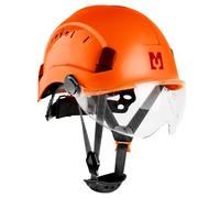 Mustbau Casco di Sicurezza EN397, Cappello Rigido con Banda Assorbente e Visiera, Casco Regolabile da 53 a 63cm, Materiale ABS Resistente Per Uomini Donne - Arancione