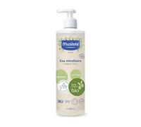 Mustela Acqua Micellare Bio, Olio di Oliva e Aloe Vera, Viso, Cambio Pannolino, Make Up, Neonati, Tutta la Famiglia - Detersione Delicata Senza Risciacquo, 99% Ingredienti di Origine Naturale (400ml)