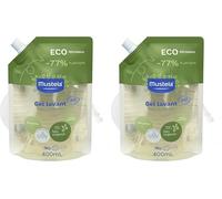 Mustela Eco Refill Gel Detergente Bio Vegano, Olio di Oliva, Aloe Vera e Glicerina, Corpo e Capelli, Neonati, Tutta la Famiglia - Detersione Delicata, 99% Ingredienti di Origine Naturale (400ml)