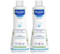 Mustela Latte detergente viso, corpo e cambio pannolino (750ml) - Detergente corpo adatto a bambini e tutta la famiglia - Formula senza risciacquo con 98% di ingredienti di origine naturale