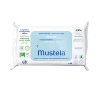 Salviette compostabili all'acqua senza profumo 60 pezzi - mustela