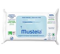 Mustela Salviette Compostabili all'Acqua Senza Profumo, 60 Salviettine
